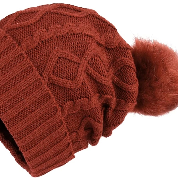 Accessories - 🔥 Women Knit Hat Winter Soft Warm Pom Beanie Fleece Lined Ski Skull Cap